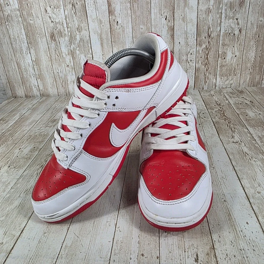 Nike Dunk Low Retro Red White Leather Sneakers Casual Shoes DD1391-600 9‎